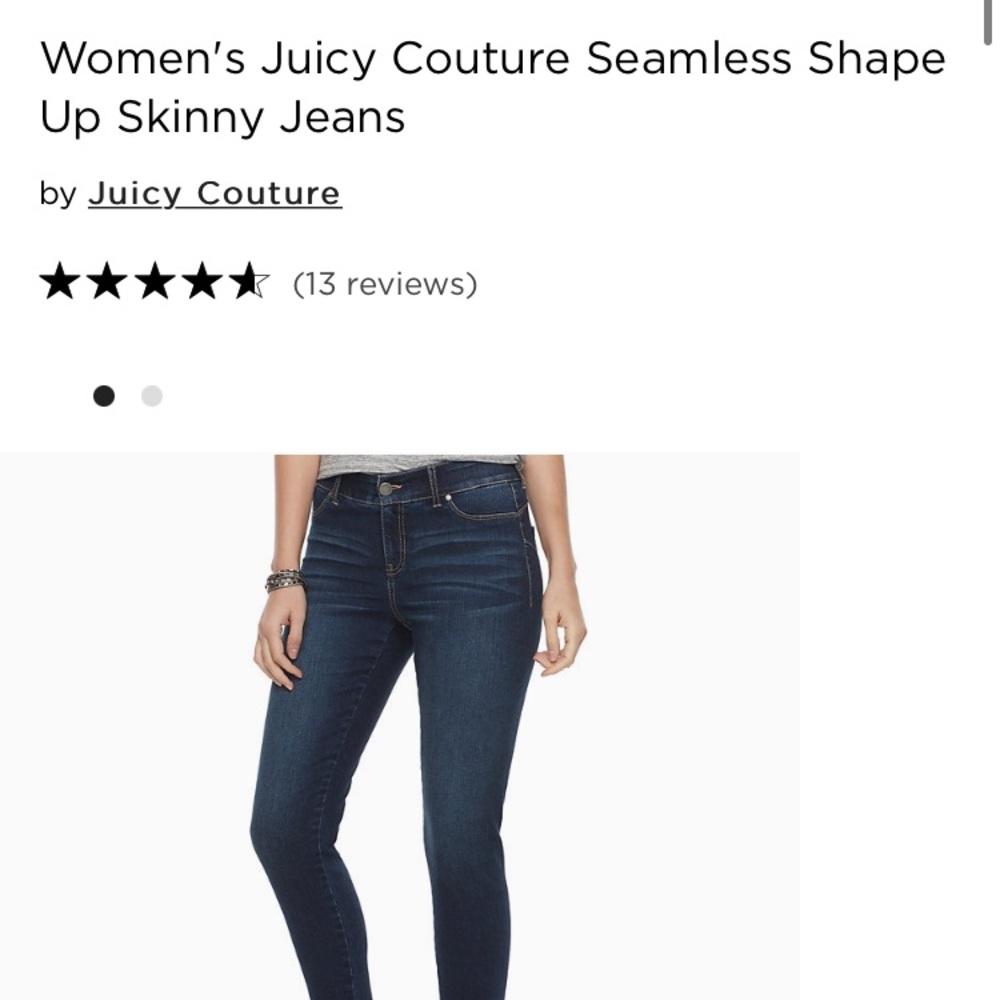 Womens Juicy Couture Seamless Shapeup Skinny Jeans size 10
